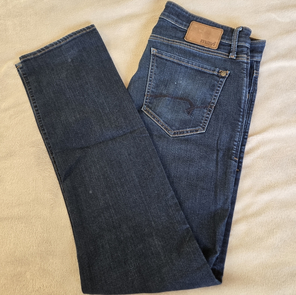 Mavi Indigo Blue Jeans Zach Straight Leg